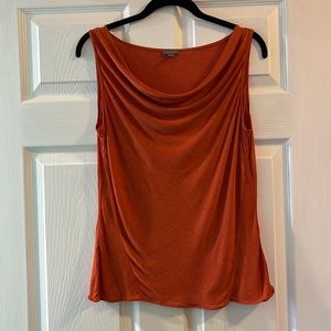 Ann Taylor Drape Neck Lightweight Sleeveless Orange Knit Tank Size Medium